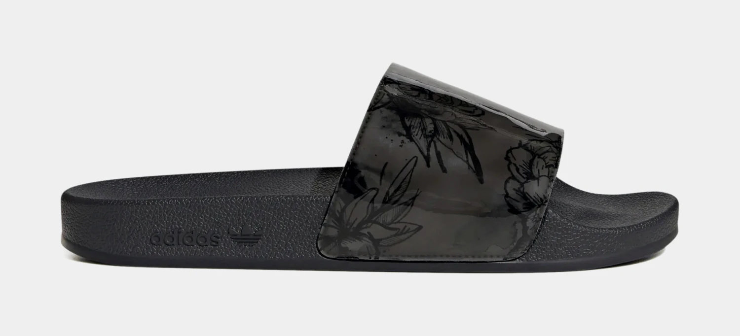ADIDAS Candid Roses Adilette Mens Sandals (Black) 3 ADIDAS Candid Roses Adilette Mens Sandals (Black)