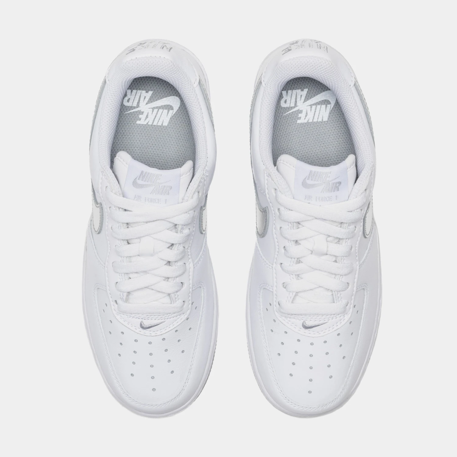 Nike Air Force 1 Low Retro Mens Basketball Shoes (White/Grey) 7 Nike Air Force 1 Low Retro Mens Basketball Shoes (White/Grey) - Image 5