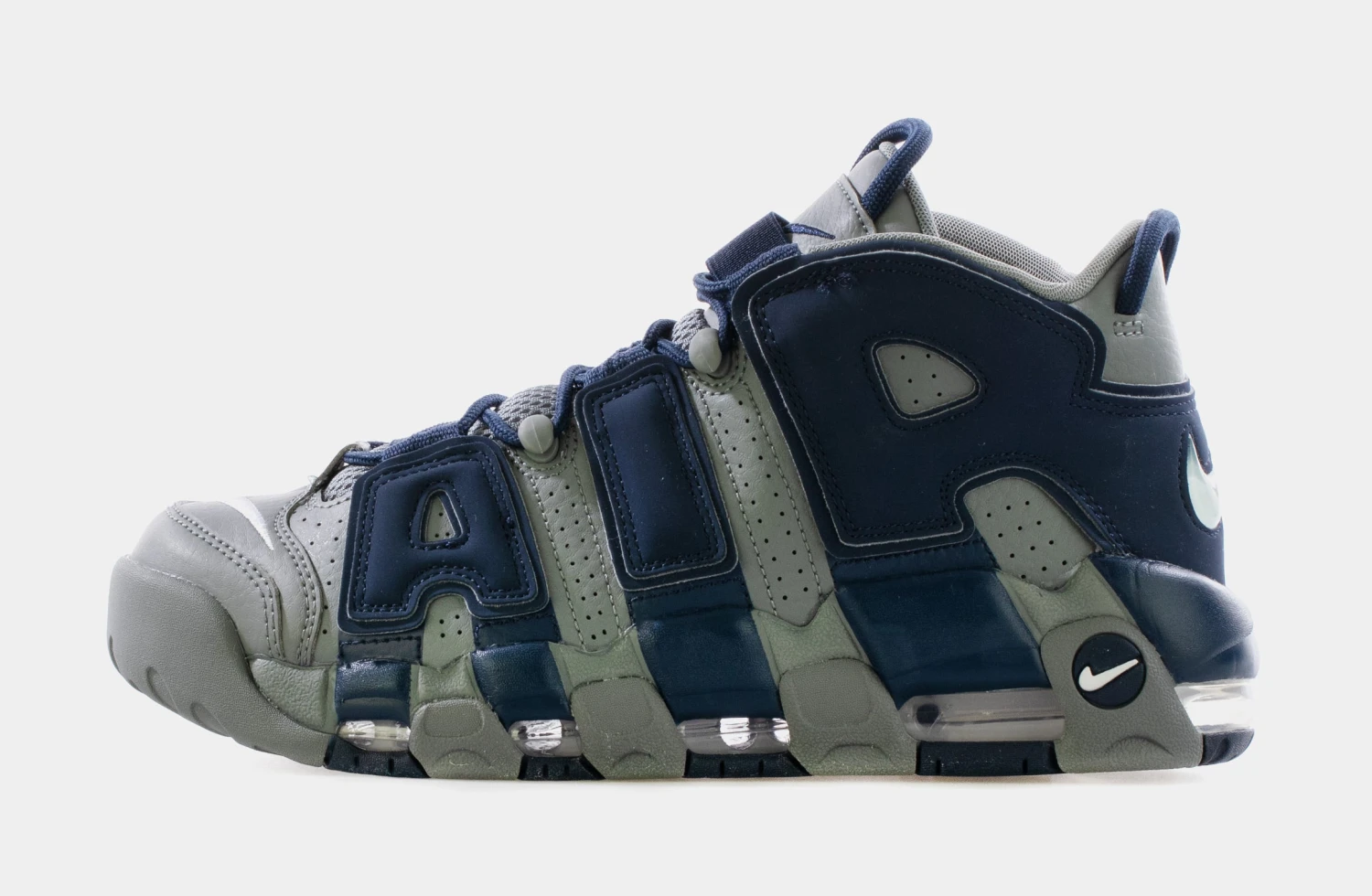 Nike Air More Uptempo '96 Mens Basketball Shoe (Cool Grey/Midnight Navy/White) 4 Nike Air More Uptempo '96 Mens Basketball Shoe (Cool Grey/Midnight Navy/White) - Image 2
