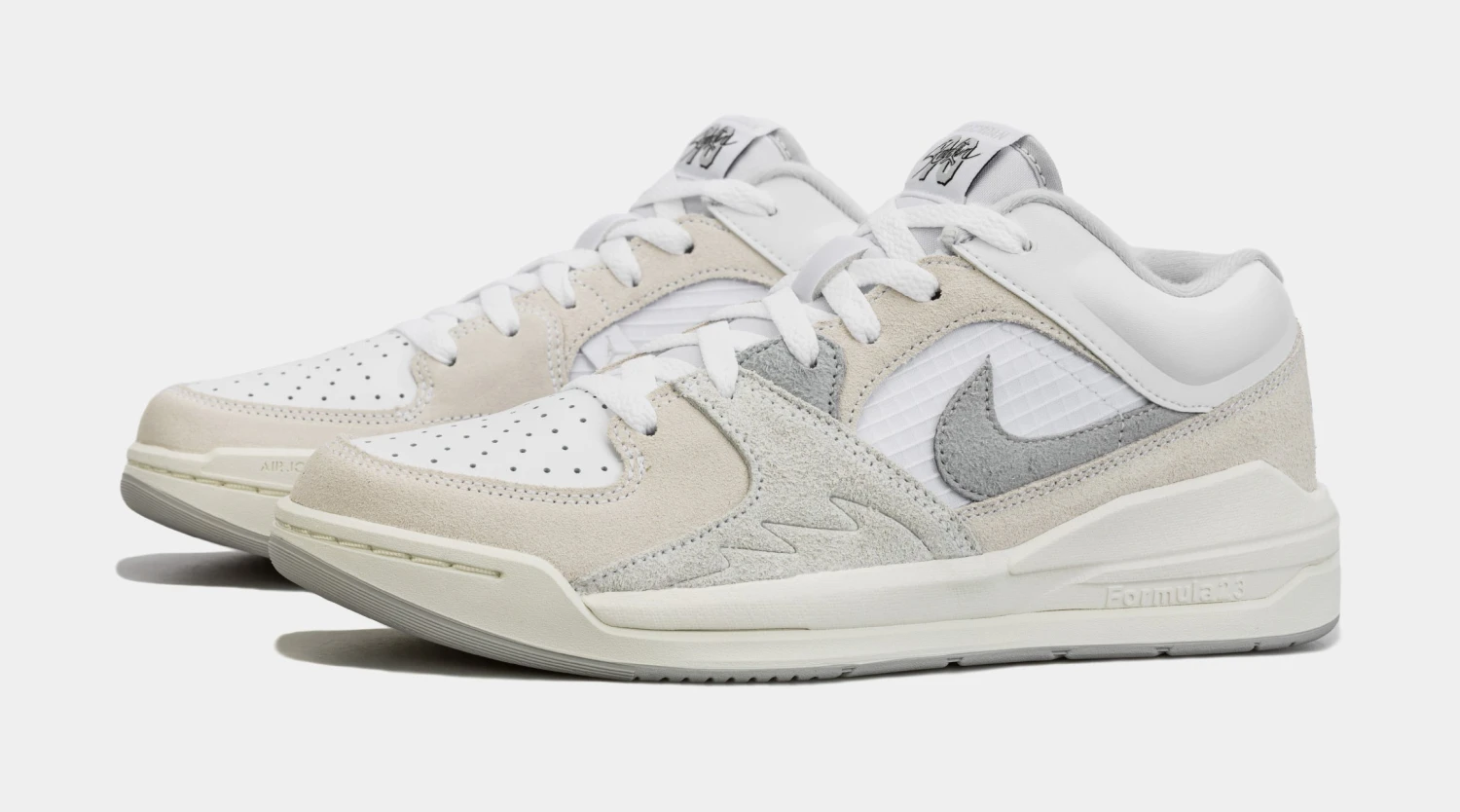 Jordan Stadium 90 Mens Basketball Shoes (White/Grey) 6 Jordan Stadium 90 Mens Basketball Shoes (White/Grey) - Image 4