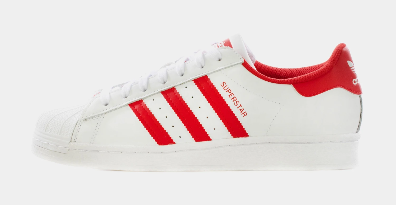 ADIDAS Superstar Mens Lifestyle Shoes (White/Red) 4 ADIDAS Superstar Mens Lifestyle Shoes (White/Red) - Image 2