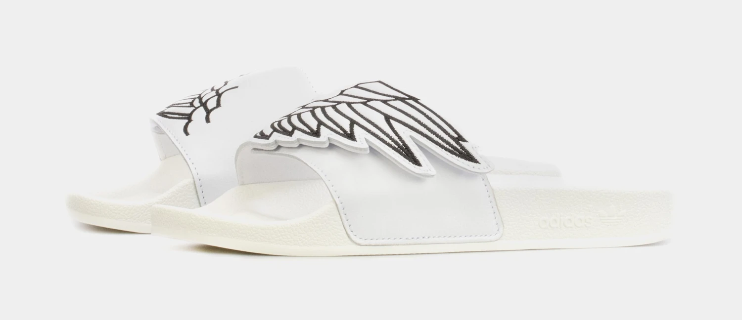 ADIDAS Jeremy Scott Monogram Adilette Wings Slides Mens Sandals (White) 6 ADIDAS Jeremy Scott Monogram Adilette Wings Slides Mens Sandals (White) - Image 4