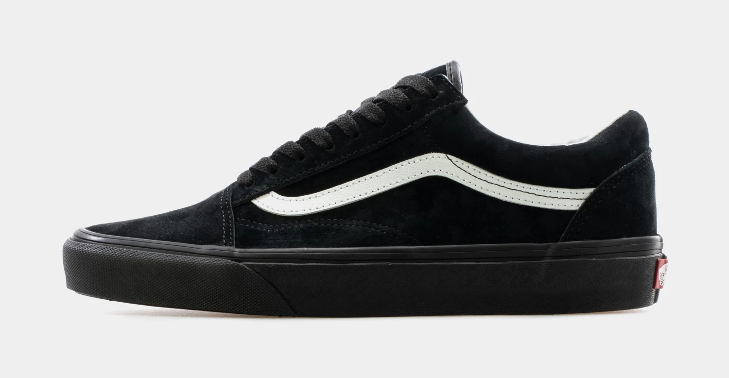 Vans Old Skool Pig Suede Mens Skateboarding Shoe (Black/Black) 3 Vans Old Skool Pig Suede Mens Skateboarding Shoe (Black/Black) - Image 2