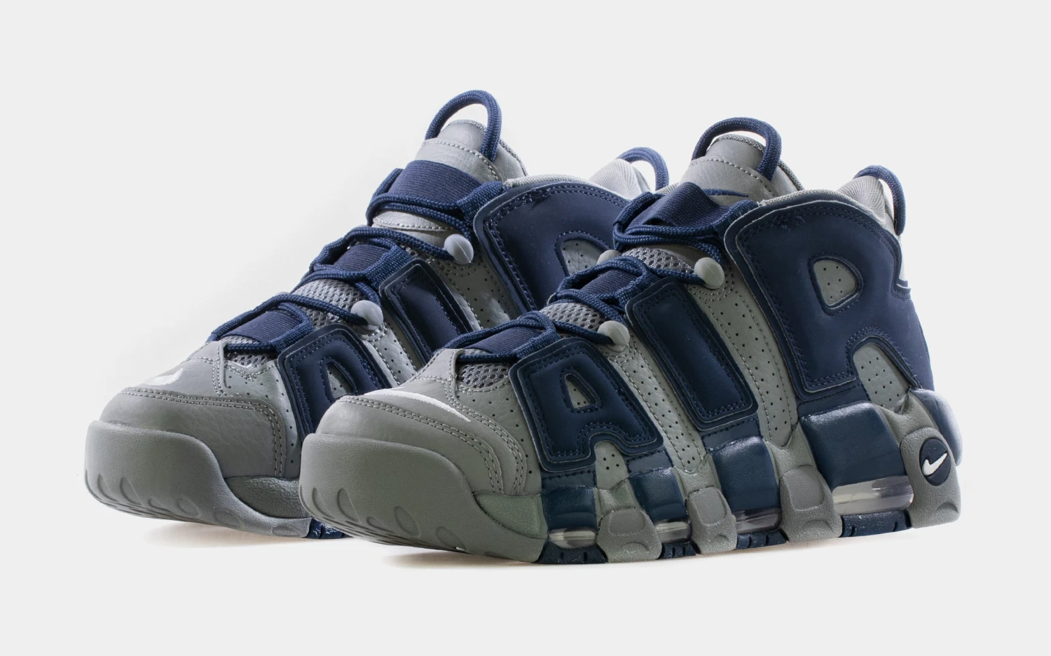 Nike Air More Uptempo '96 Mens Basketball Shoe (Cool Grey/Midnight Navy/White) 6 Nike Air More Uptempo '96 Mens Basketball Shoe (Cool Grey/Midnight Navy/White) - Image 4