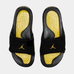 Jordan Hydro 4 Retro Mens Sandals (Black/Yellow) -FreshKicks Store 6e45f8c6e1be1451d991ca531b4d3212
