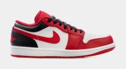 Air Jordan 1 Retro Low Reverse Black Toe Mens Lifestyle Shoes (Black/Red) Free Shipping