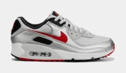 Nike Air Max 90 Icons Mens Lifestyle Shoes (Silver/Red)
