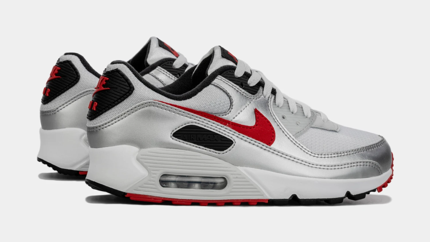 Nike Air Max 90 Icons Mens Lifestyle Shoes (Silver/Red) 8 Nike Air Max 90 Icons Mens Lifestyle Shoes (Silver/Red) - Image 6