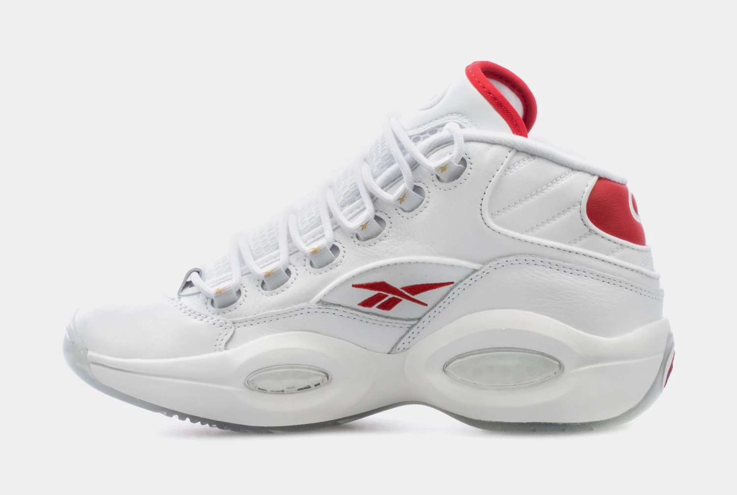 Reebok Question Mid Dr. J Mens Basketball Shoes (White/Red) 4 Reebok Question Mid Dr. J Mens Basketball Shoes (White/Red) - Image 2