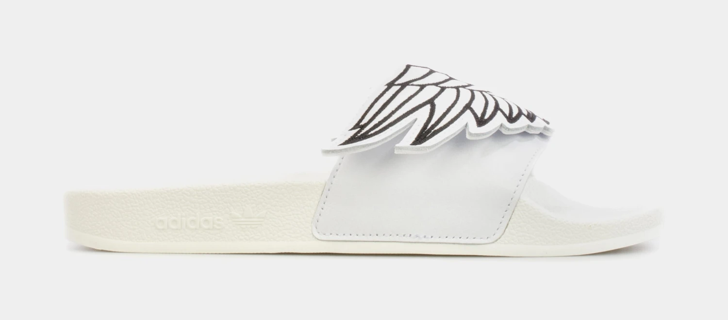 ADIDAS Jeremy Scott Monogram Adilette Wings Slides Mens Sandals (White) 3 ADIDAS Jeremy Scott Monogram Adilette Wings Slides Mens Sandals (White)