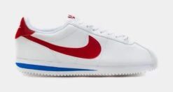 Nike Cortez Basic Leather Mens Running Shoe (White/Red)