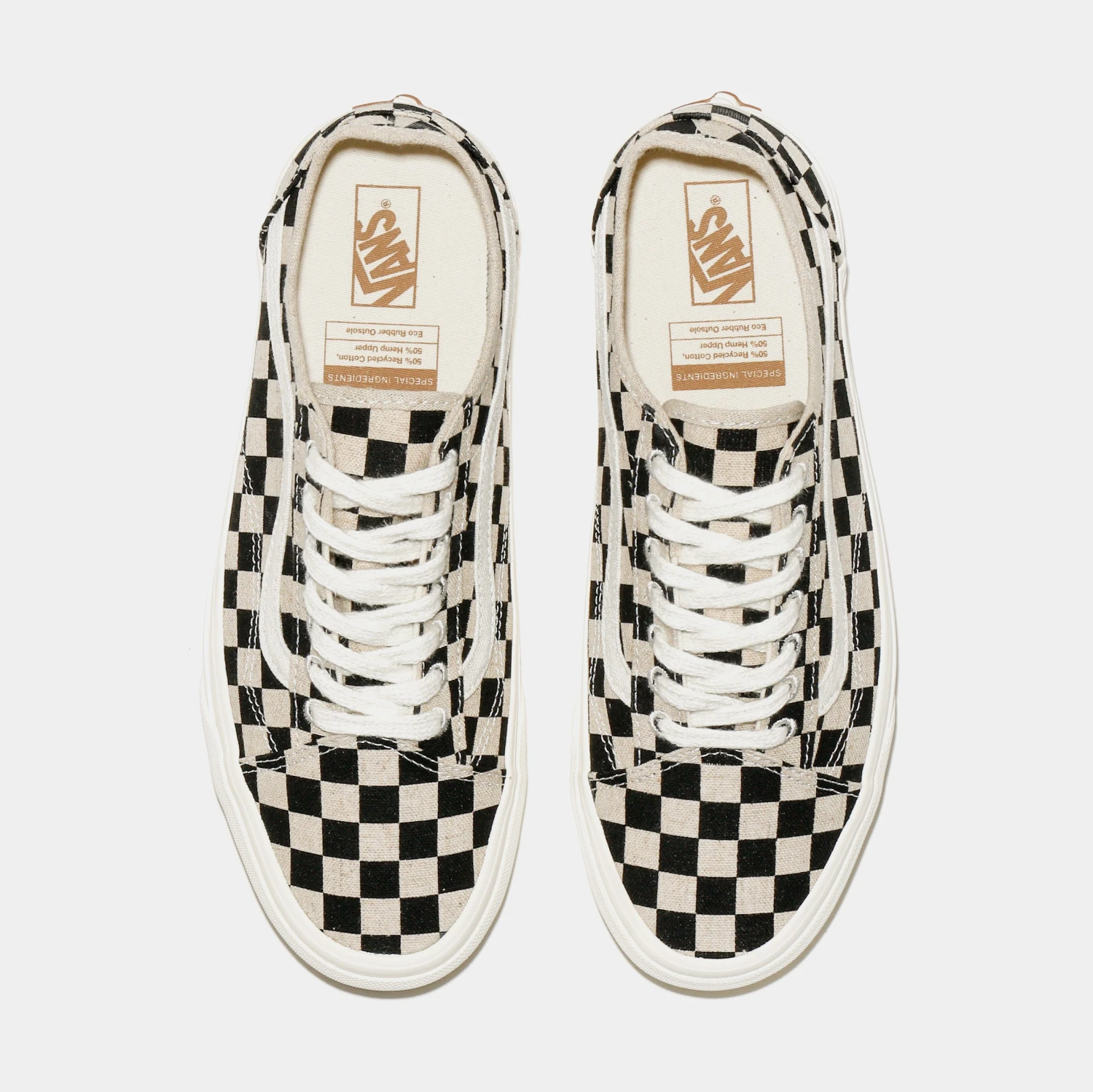 Vans Old Skool Tappered Checkerboard Mens Skate Shoes (Beige) 7 Vans Old Skool Tappered Checkerboard Mens Skate Shoes (Beige) - Image 5