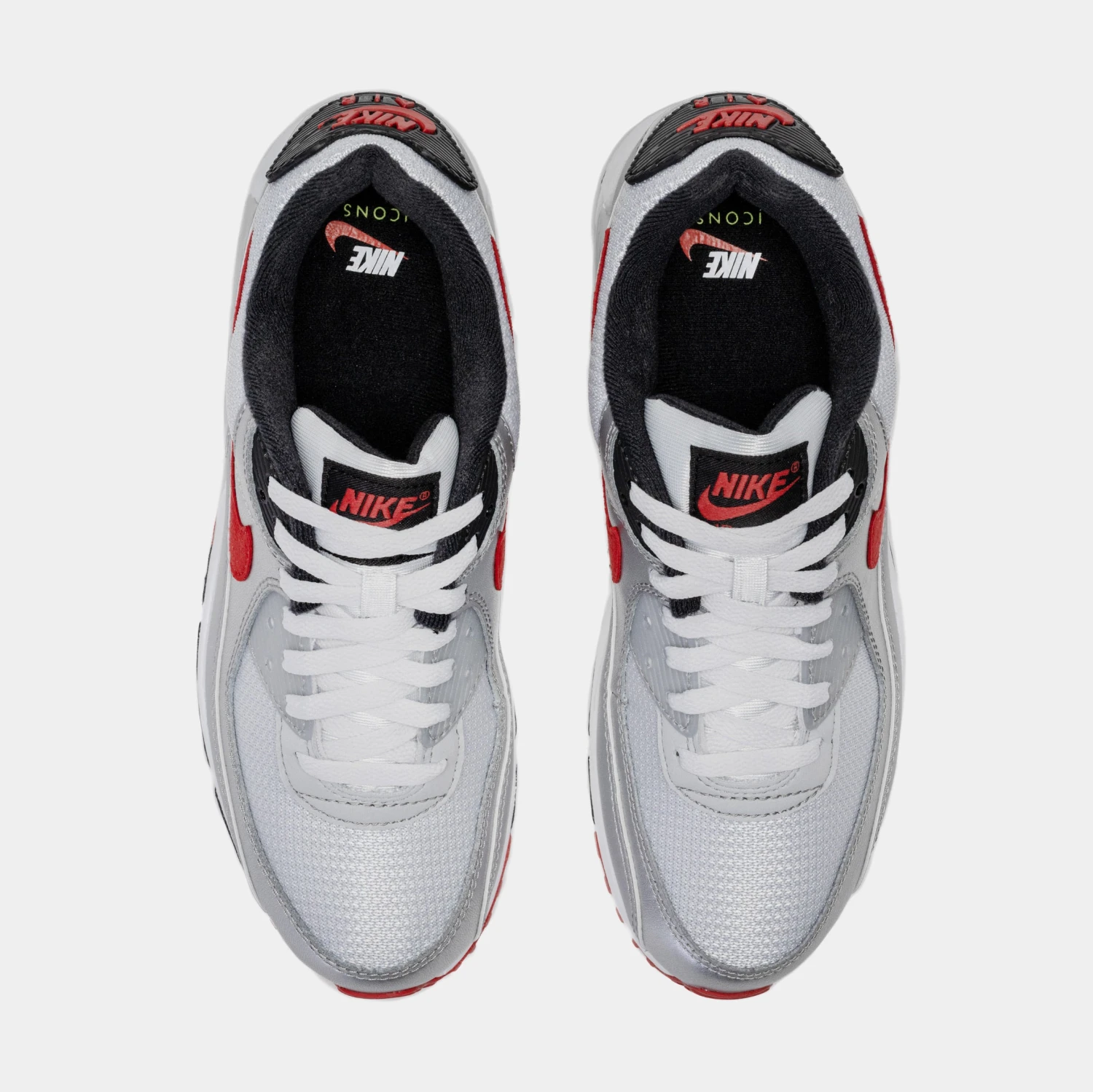 Nike Air Max 90 Icons Mens Lifestyle Shoes (Silver/Red) 7 Nike Air Max 90 Icons Mens Lifestyle Shoes (Silver/Red) - Image 5