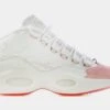 Reebok Question Mid Pink Toe Mens Basketball Shoe (White/Pink) -FreshKicks Store e81bce16a3be0adc272319eb6373a489