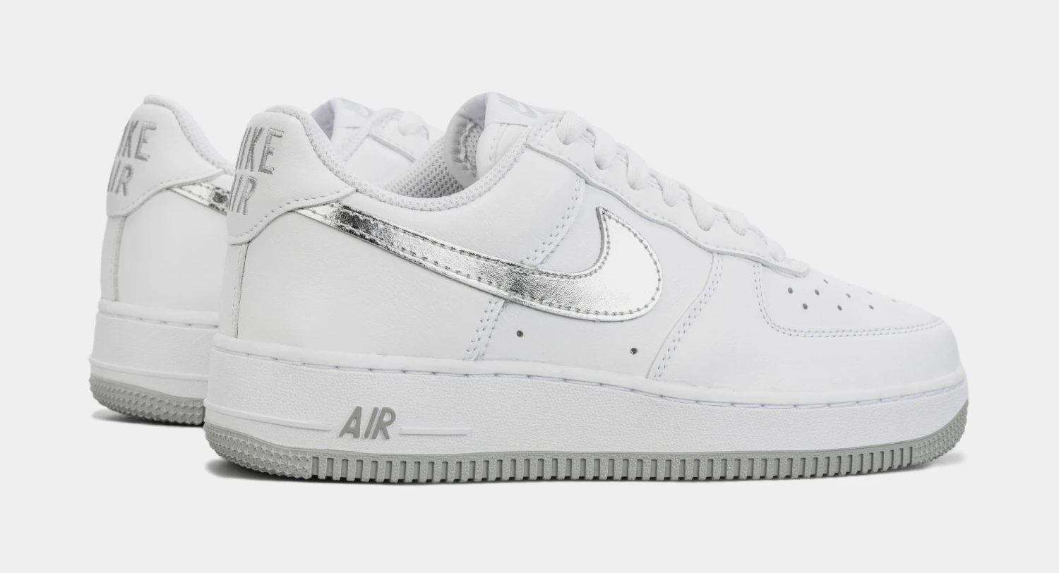 Nike Air Force 1 Low Retro Mens Basketball Shoes (White/Grey) 8 Nike Air Force 1 Low Retro Mens Basketball Shoes (White/Grey) - Image 6