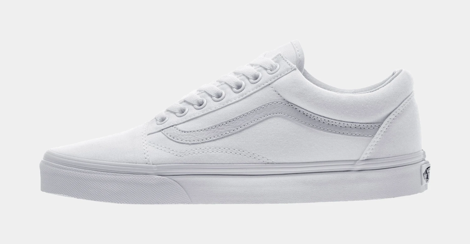 Vans Old Skool Low Mens Skateboarding Shoe (White) 4 Vans Old Skool Low Mens Skateboarding Shoe (White) - Image 2