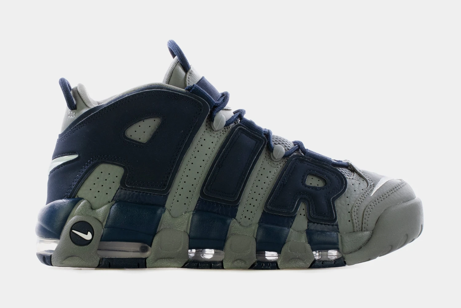 Nike Air More Uptempo '96 Mens Basketball Shoe (Cool Grey/Midnight Navy/White) 3 Nike Air More Uptempo '96 Mens Basketball Shoe (Cool Grey/Midnight Navy/White)