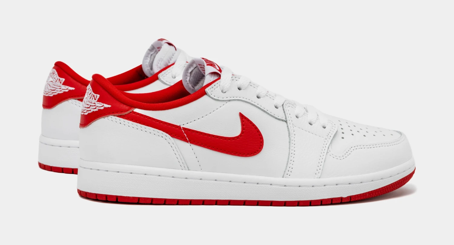 Air Jordan 1 Retro Low OG University Red Mens Lifestyle Shoes (White/Red) Free Shipping 8 Air Jordan 1 Retro Low OG University Red Mens Lifestyle Shoes (White/Red) Free Shipping - Image 6